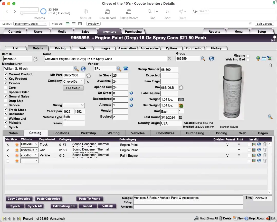 Inventory Product detail with web categories.webp